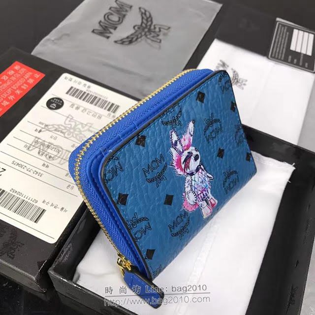 MCM女錢包 原單 8082兔子款 MCM小單拉錢包 單拉隔襠式散錢包 現金袋  mdmc1073